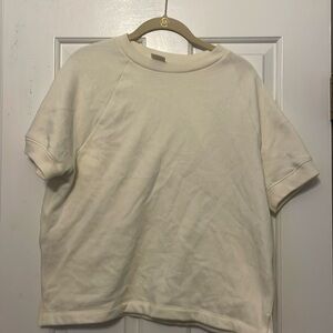 PINK! Short sleeve lightweight sweatshirt. Small. Beige. Super soft